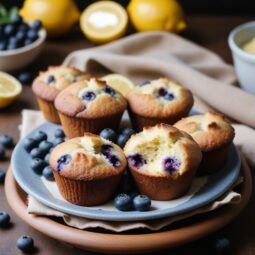 Zesty Lemon and Blueberry Keto Muffins - Gluten Free - Frenchynosh