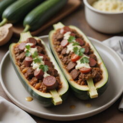 Mediterranean Stuffed Zucchini Boats - Low Calorie - Frenchynosh