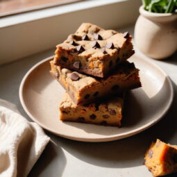 Decadent Veggie Sweet Potato Chocolate Chip Blondies - Vegetarian - Frenchynosh