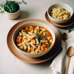 Hearty Garden Vegetable Pasta Soup - Vegan - Frenchynosh