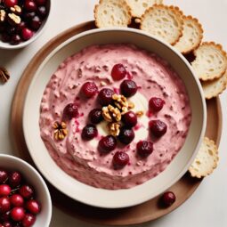 Festive Cranberry Walnut Cream Cheese Dip - Vegetarian - Frenchynosh