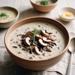 Earthy Comfort Mushroom & Wild Rice Soup with Thyme - Vegetarian - Frenchynosh