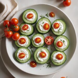 Refreshing Cucumber Canapés with Herbed Cream Cheese - Low Calorie - Frenchynosh