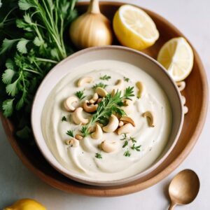 Silky Garlic Herb Cashew Cream Delight - Vegan - Frenchynosh