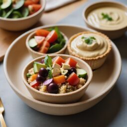 Mediterranean Quinoa Salad Cups with Creamy Hummus - Vegetarian - Frenchynosh