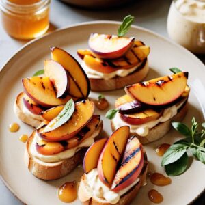 Summertime Stone Fruit Bruschetta - Vegetarian - Frenchynosh