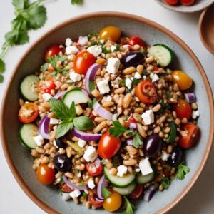 Zesty Mediterranean Farro Delight - Vegetarian - Frenchynosh