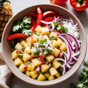 Tropical Pineapple Coconut Salsa - Vegan - Frenchynosh