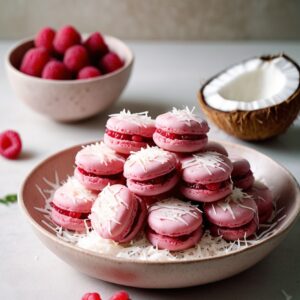 Delightful Raspberry Coconut Macaroons - Vegetarian - Frenchynosh