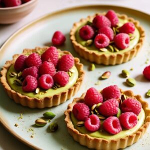 Rustic Raspberry Pistachio Tarts - Vegetarian - Frenchynosh