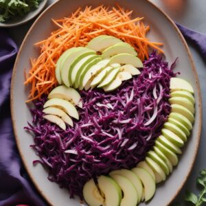 Vibrant Red Cabbage and Carrot Slaw with Apple Cider Dressing - Vegetarian - Frenchynosh