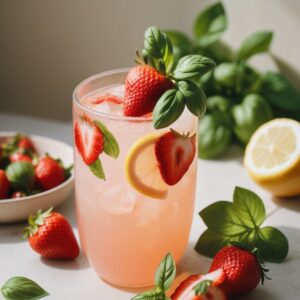 Summer Bliss Strawberry Basil Lemonade - Low Calorie - Frenchynosh