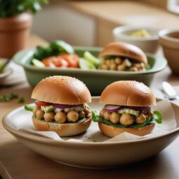 Refreshing Chickpea Salad Sliders on Whole Wheat Buns - Vegan - Frenchynosh