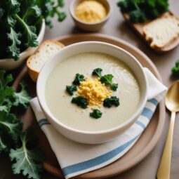 Velvety Cauliflower-Kale Nutritional Yeast Soup - Vegan - Frenchynosh