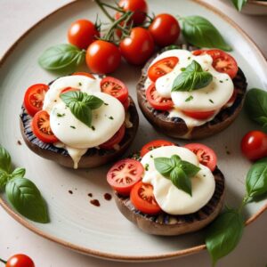 Balsamic Glazed Caprese Portobello Delights - Vegetarian - Frenchynosh