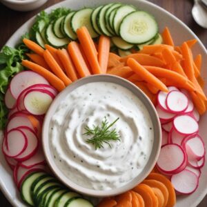 Creamy Greek Yogurt Ranch with Crunchy Veggie Medley - Low Calorie - Frenchynosh