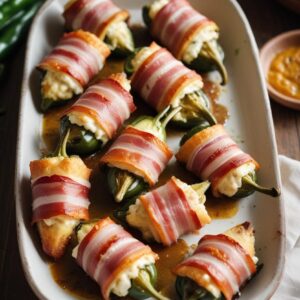 Spicy Keto Jalapeno Poppers Enveloped in Crispy Bacon - LowCarbs - Frenchynosh