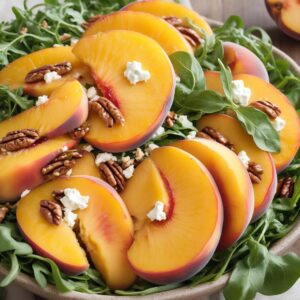 Summer Harvest Peach and Arugula Salad - Vegetarian - Frenchynosh