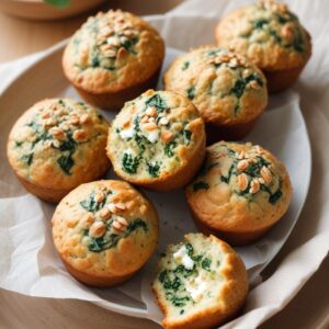 Savory Spinach and Goat Cheese Morning Muffins - Vegetarian - Frenchynosh