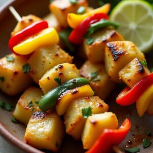 Tropical Chicken and Pineapple Skewers with Honey Lime Harmony - Halal - Frenchynosh