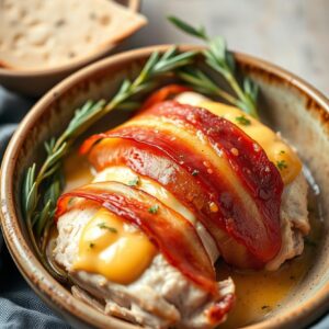 Cheesy Keto Bacon Chicken Rolls - High Protein - Frenchynosh