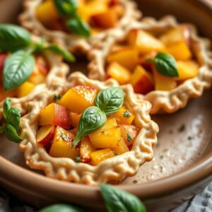 Summery Peach Basil Hand Pies - Vegetarian - Frenchynosh