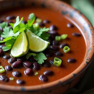 Zesty Black Bean and Jalapeno Soup with a Twist of Lime - Vegan - Frenchynosh