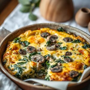 Garden Fresh Spinach and Mushroom Frittata - Vegetarian - Frenchynosh