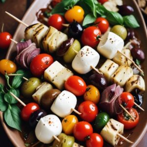 Mediterranean Veggie Antipasto Skewers - Vegetarian - Frenchynosh