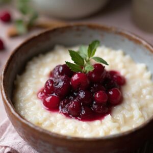 Creamy Rice Pudding with Mixed Red Berries - Vegetarian - Frenchynosh